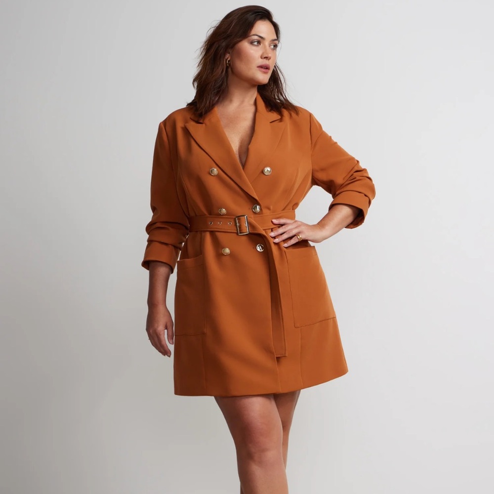 New York & Company Terracotta Blazer Dress
